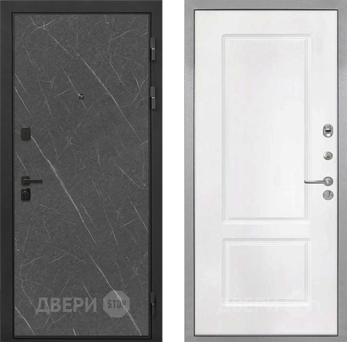 Входная металлическая Дверь Интекрон (INTECRON) Профит Black Гранит Лава Оникс КВ-2 Белый матовый в Чехове