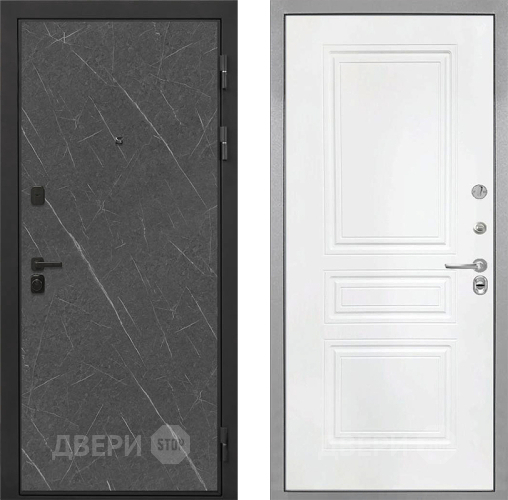 Входная металлическая Дверь Интекрон (INTECRON) Профит Black Гранит Лава Оникс ФЛ-243 Белый матовый в Чехове
