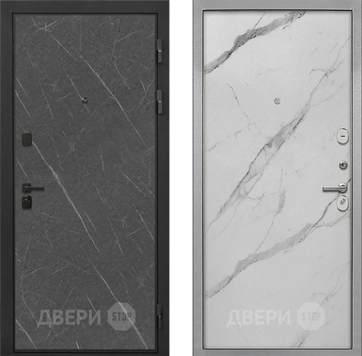 Входная металлическая Дверь Интекрон (INTECRON) Профит Black Гранит Лава Оникс Гладкая Мрамор натуральный арктик в Чехове