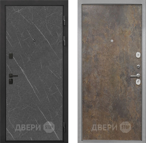 Входная металлическая Дверь Интекрон (INTECRON) Профит Black Гранит Лава Оникс Гладкая Гранж в Чехове