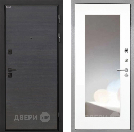 Входная металлическая Дверь Интекрон (INTECRON) Профит Black Эковенге ФЛЗ-120-М Зеркало Белый матовый в Чехове