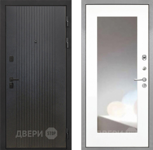 Дверь Интекрон (INTECRON) Профит Black ФЛ-295 ФЛЗ-120-М Зеркало Белый матовый в Чехове