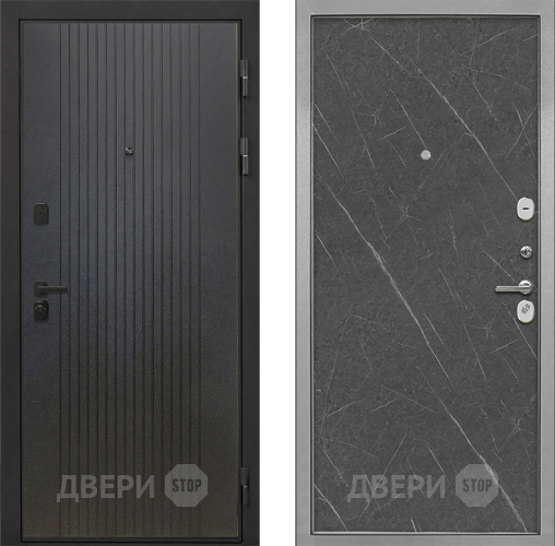 Входная металлическая Дверь Интекрон (INTECRON) Профит Black ФЛ-295 Гладкая Гранит лава оникс в Чехове