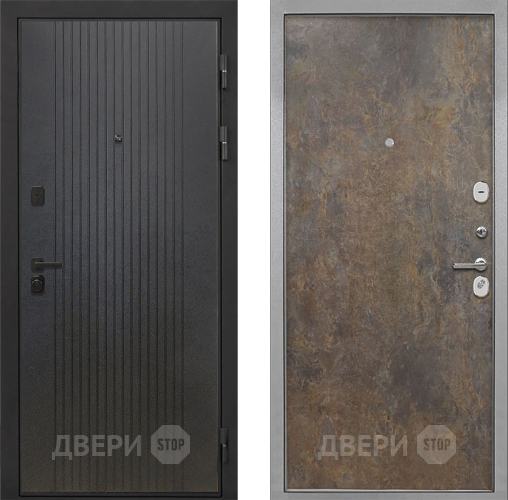 Входная металлическая Дверь Интекрон (INTECRON) Профит Black ФЛ-295 Гладкая Гранж в Чехове