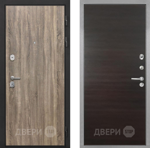 Входная металлическая Дверь Интекрон (INTECRON) Гектор Дуб Турин Гладкая Эковенге поперечный в Чехове