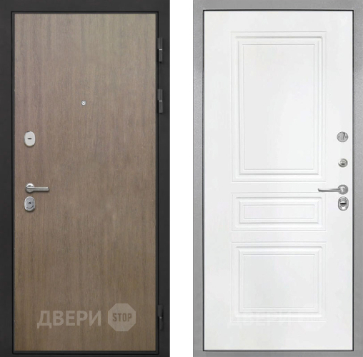 Входная металлическая Дверь Интекрон (INTECRON) Гектор Венге Коричневый ФЛ-243 Белый матовый в Чехове