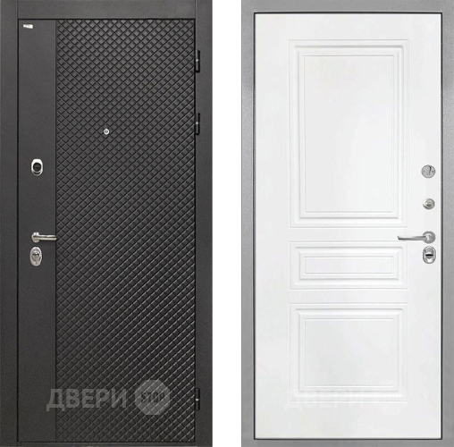 Входная металлическая Дверь Интекрон (INTECRON) Олимпия Black 4К ФЛ-243 Белый матовый в Чехове