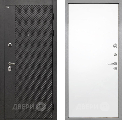 Входная металлическая Дверь Интекрон (INTECRON) Олимпия Black 4К Гладкая Силк Сноу в Чехове