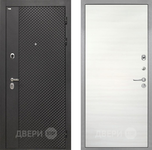Входная металлическая Дверь Интекрон (INTECRON) Олимпия Black 4К Гладкая Дуб сильвер поперечный в Чехове