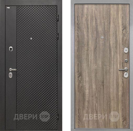 Входная металлическая Дверь Интекрон (INTECRON) Олимпия Black 4К Гладкая Дуб турин в Чехове