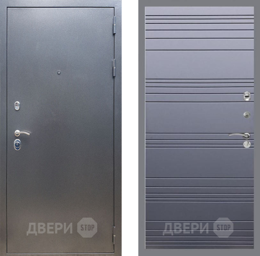 Входная металлическая Дверь Рекс (REX) 11 Line Силк титан в Чехове