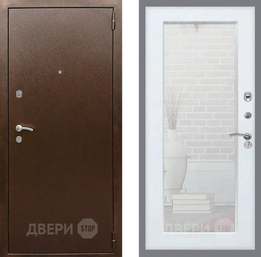 Дверь Рекс (REX) 1А Медный Антик Зеркало Пастораль Силк Сноу в Чехове