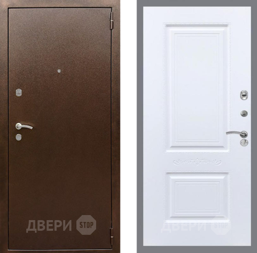 Дверь Рекс (REX) 1А Медный Антик Смальта Силк Сноу в Чехове
