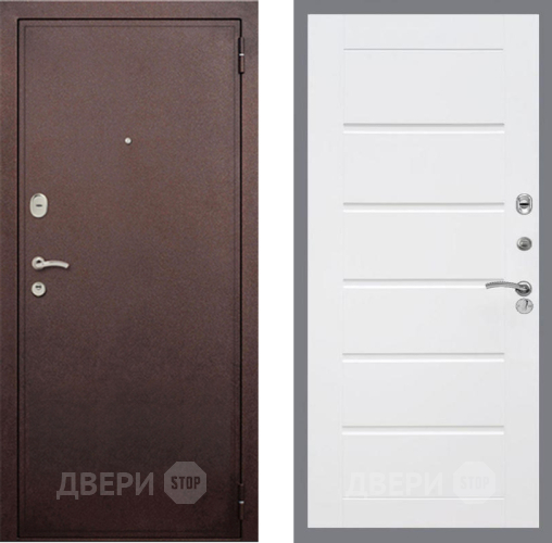 Входная металлическая Дверь Рекс (REX) 2 Медный Антик Сити Белый ясень в Чехове