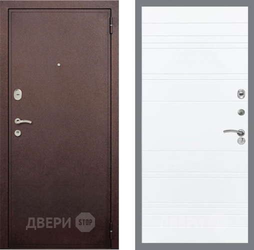 Дверь Рекс (REX) 2 Медный Антик Line Силк Сноу в Чехове