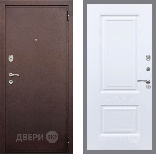 Входная металлическая Дверь Рекс (REX) 2 Медный Антик Смальта Силк Сноу в Чехове
