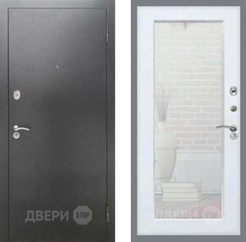 Дверь Рекс (REX) 2А Серебро Антик Зеркало Пастораль Силк Сноу в Чехове