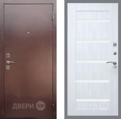 Входная металлическая Дверь Рекс (REX) 1 СБ-14 стекло белое Сандал белый в Чехове