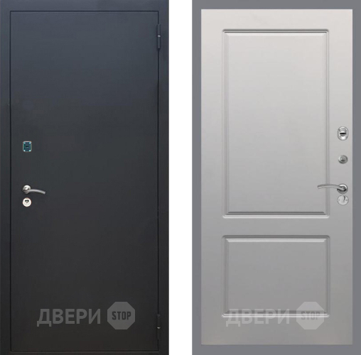 Входная металлическая Дверь Рекс (REX) 1A Черный Муар FL-117 Грей софт в Чехове