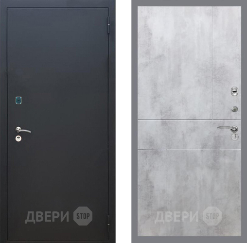 Дверь Рекс (REX) 1A Черный Муар FL-290 Бетон светлый в Чехове