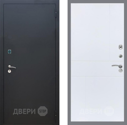 Входная металлическая Дверь Рекс (REX) 1A Черный Муар FL-290 Силк Сноу в Чехове