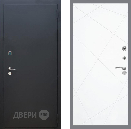 Входная металлическая Дверь Рекс (REX) 1A Черный Муар FL-291 Силк Сноу в Чехове