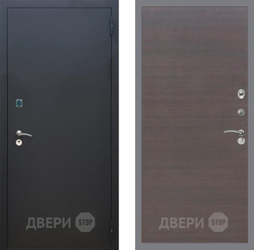 Входная металлическая Дверь Рекс (REX) 1A Черный Муар GL венге поперечный в Чехове