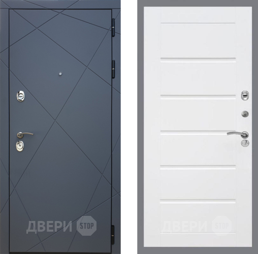 Входная металлическая Дверь Рекс (REX) 13 Силк Титан Сити Белый ясень в Чехове