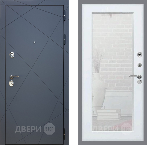 Дверь Рекс (REX) 13 Силк Титан Зеркало Пастораль Белый ясень в Чехове