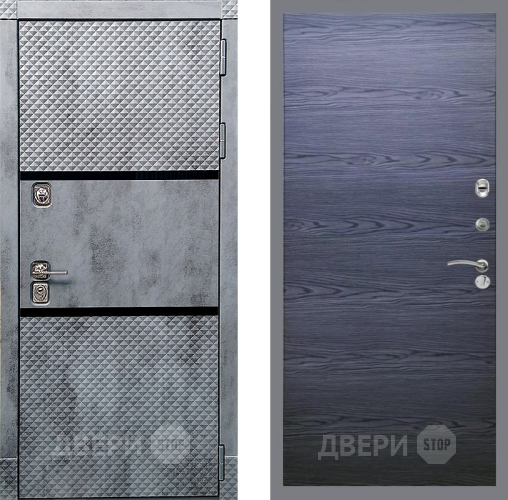 Входная металлическая Дверь Рекс (REX) 15 Бетон Темный GL Дуб тангенальный черный в Чехове