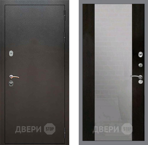 Входная металлическая Дверь Рекс (REX) 5 Серебро Антик СБ-16 Зеркало Венге в Чехове