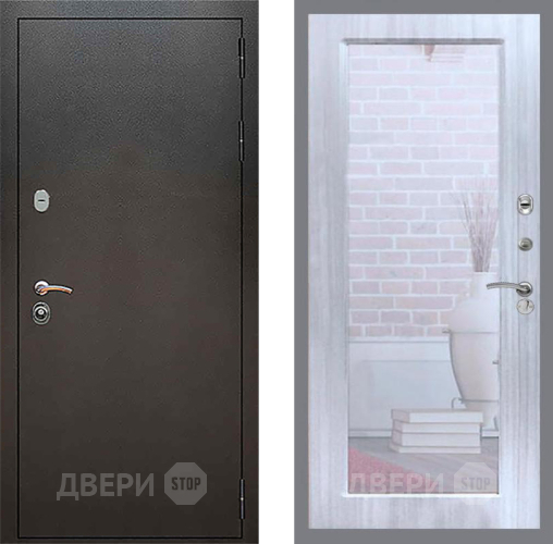 Дверь Рекс (REX) 5 Серебро Антик Зеркало Пастораль Сандал белый в Чехове