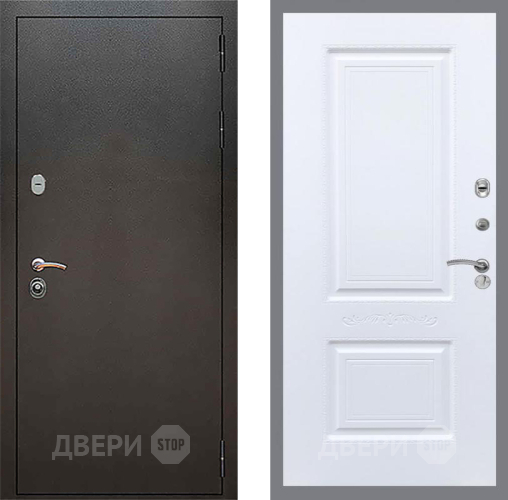 Входная металлическая Дверь Рекс (REX) 5 Серебро Антик Смальта Силк Сноу в Чехове