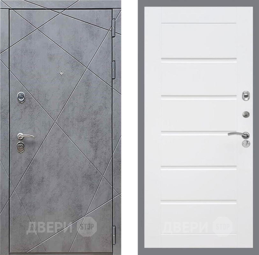 Дверь Рекс (REX) 13 Бетон Темный Сити Белый ясень в Чехове