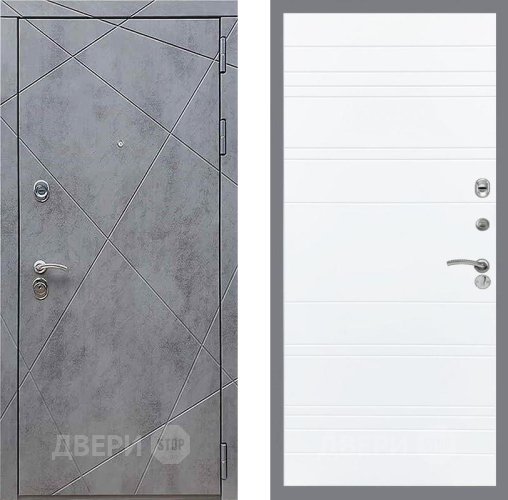 Дверь Рекс (REX) 13 Бетон Темный Line Силк Сноу в Чехове
