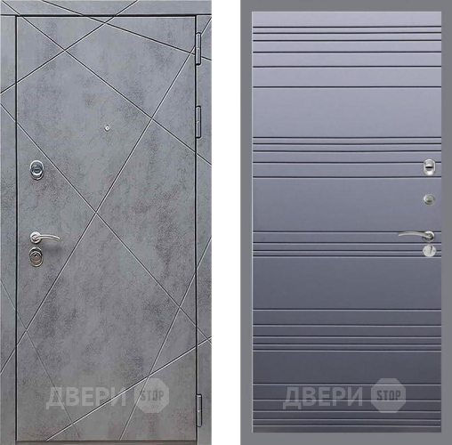 Дверь Рекс (REX) 13 Бетон Темный Line Силк титан в Чехове
