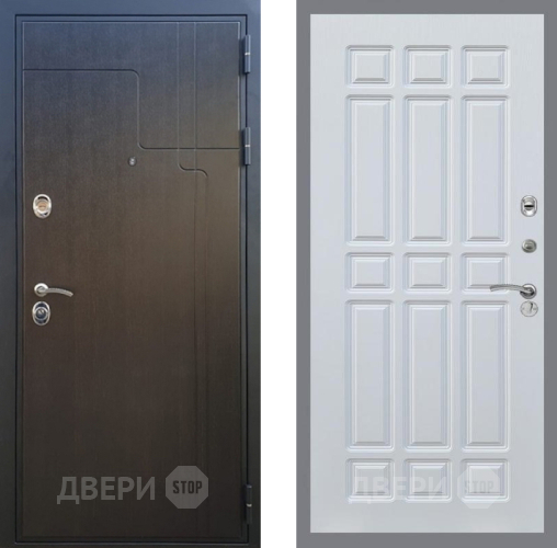 Входная металлическая Дверь Рекс (REX) Премиум-246 FL-33 Белый ясень в Чехове