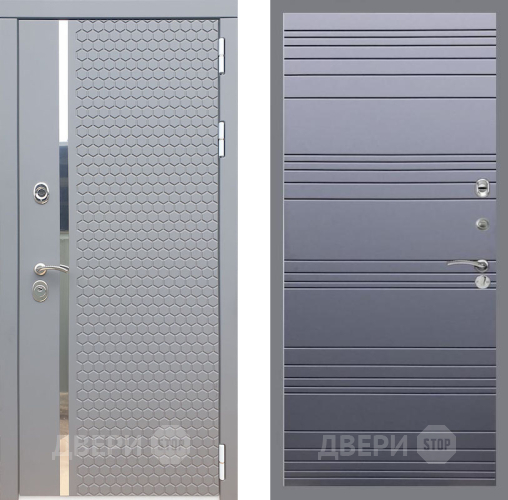 Входная металлическая Дверь Рекс (REX) 24 Line Силк титан в Чехове