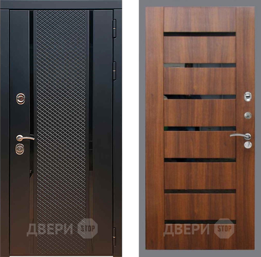 Дверь Рекс (REX) 25 СБ-14 стекло черное Орех бренди в Чехове