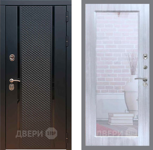 Входная металлическая Дверь Рекс (REX) 25 Зеркало Пастораль Сандал белый в Чехове