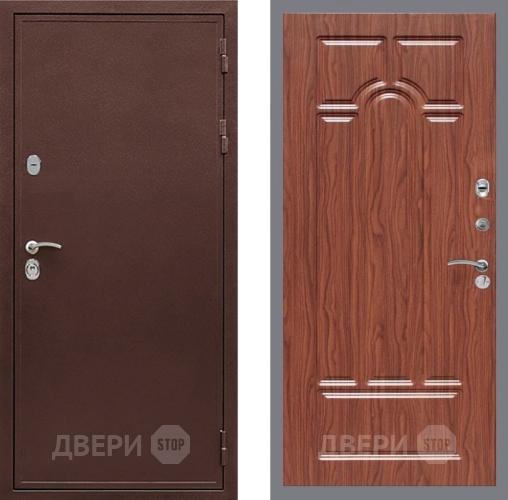 Входная металлическая Дверь Рекс (REX) 5 металл 3 мм FL-58 орех тисненый в Чехове